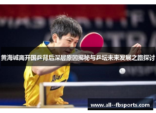 黄海诚离开国乒背后深层原因揭秘与乒坛未来发展之路探讨
